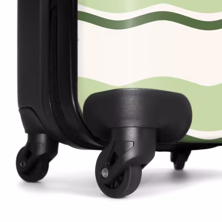 Golvende strepen in groene tinten NBS - Handbagage koffer - Unisex middel -wiel