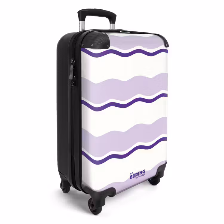 Golvende strepen in paarse tinten NBS - Handbagage koffer - Unisex middel -productfoto_3d