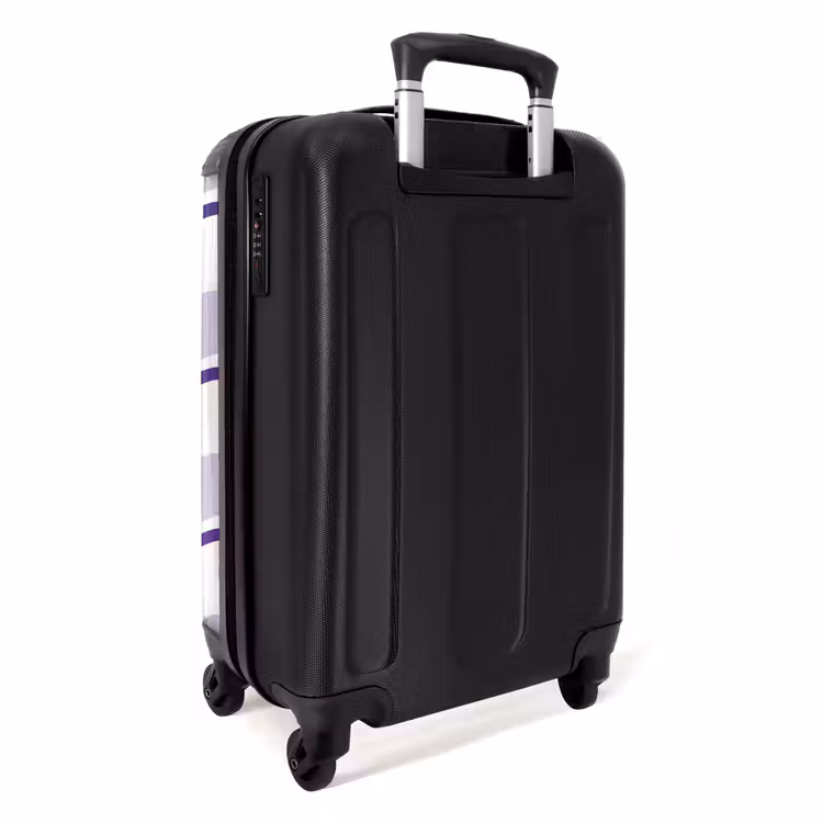 Golvende strepen in paarse tinten NBS - Handbagage koffer - Unisex middel -achterkant