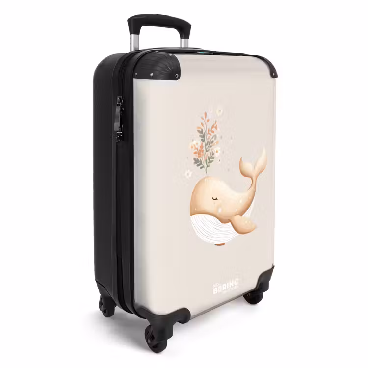 Walvis in pastel beige kleuren NBS - Handbagage koffer - Volwassenen Unisex middel -productfoto_3d