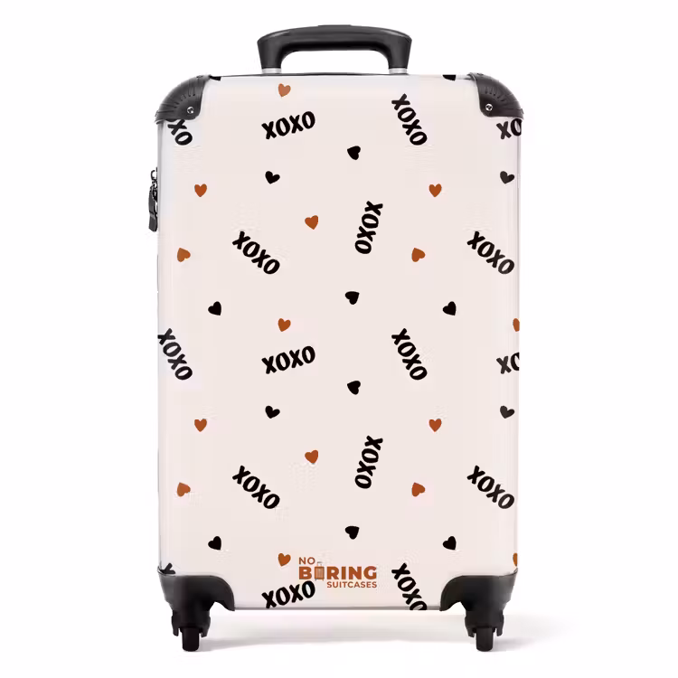 XOXO op beige NBS - Handbagage koffer - Volwassenen Unisex middel -productfoto_recht