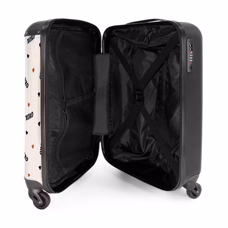 XOXO op beige NBS - Handbagage koffer - Volwassenen Unisex middel -binnenkant