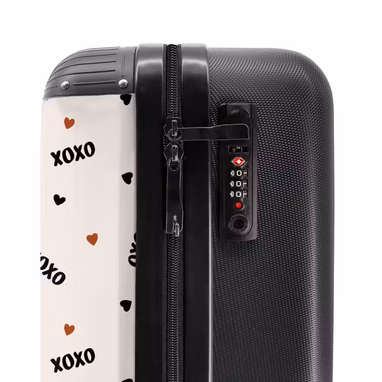 XOXO op beige NBS - Handbagage koffer - Volwassenen Unisex middel -slot