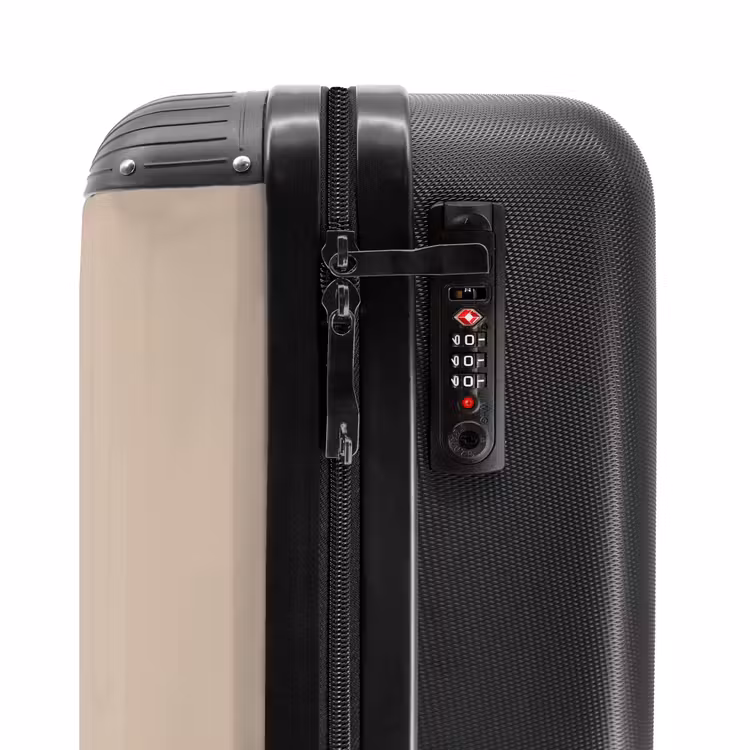 Gele kiepwagen in neutrale kleuren NBS - Handbagage koffer - Volwassenen Unisex middel -slot