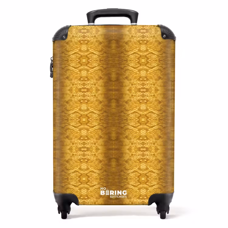 Gele slangenhuid met symmetrische schubstructuur NBS - Handbagage koffer - Volwassenen Unisex middel -productfoto_recht