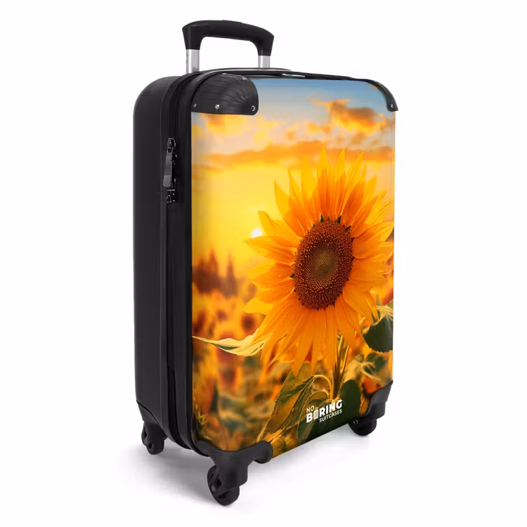 Gele zonnebloem bij zonsondergang NBS - Handbagage koffer - Unisex middel -productfoto_3d