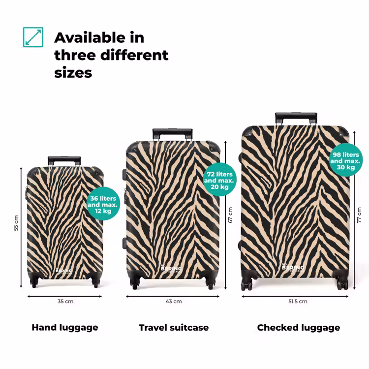 Zebra - Klassiek - Zwart NBS - Handbagage koffer - Volwassenen Unisex middel zzzzzzVergelijking_3EN