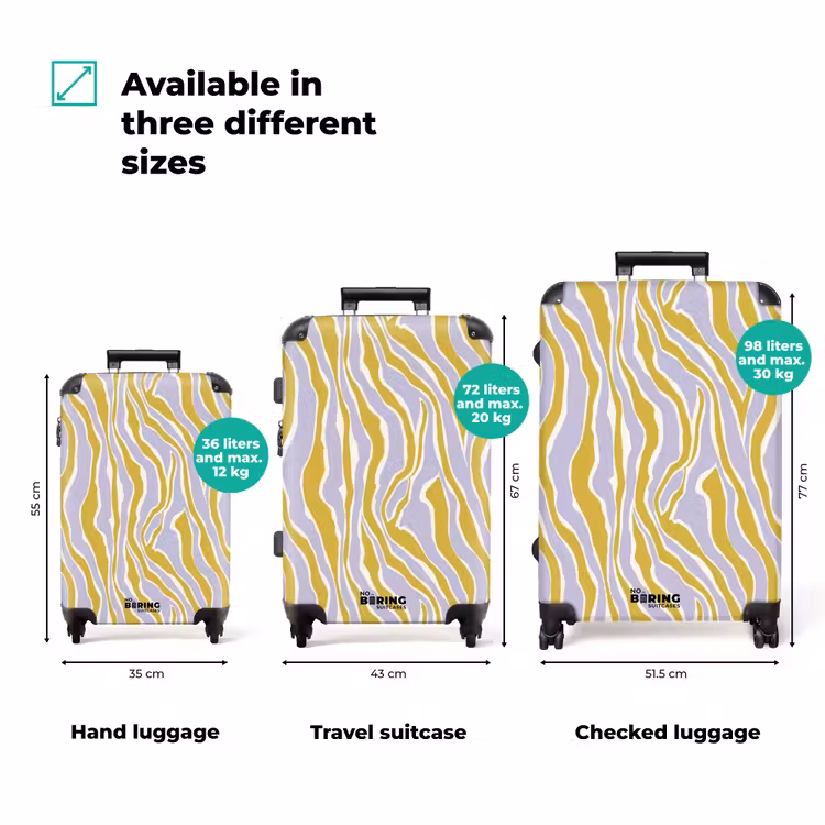 Zebra - Modern - Meerkleurig NBS - Handbagage koffer - Volwassenen Unisex middel zzzzzzVergelijking_3EN