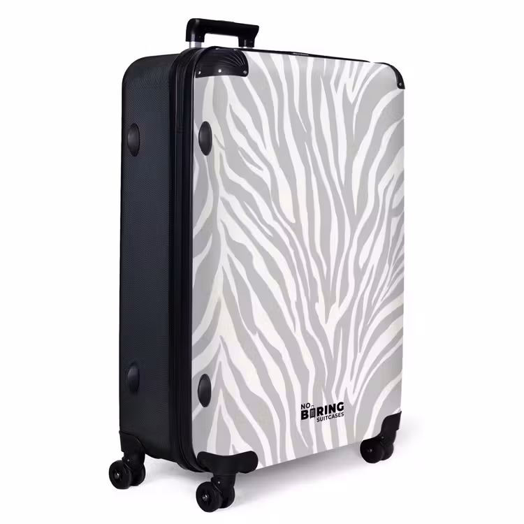 Zebra - Motief - Grijs NBS - Handbagage koffer - Volwassenen Unisex middel -productfoto_3d