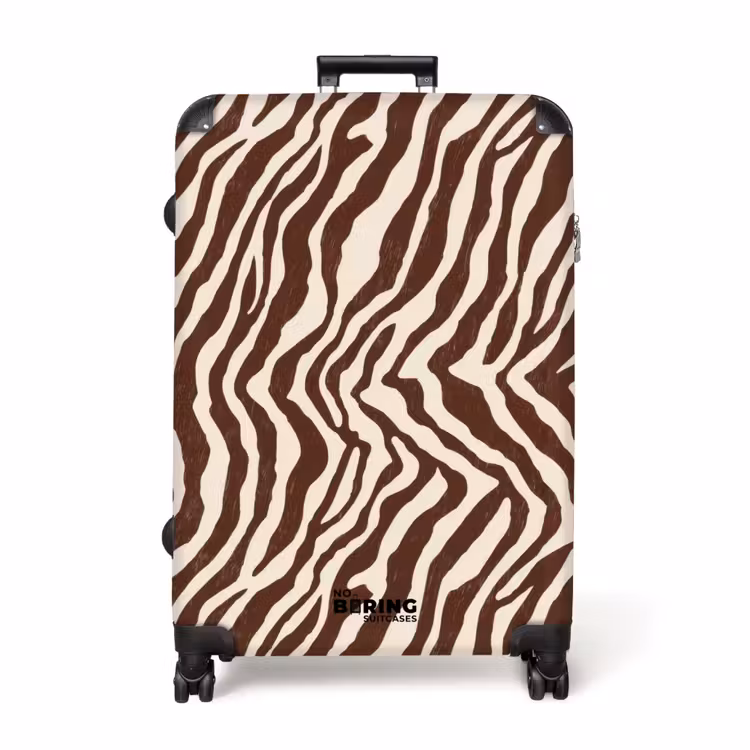 Zebra - Patroon - Zwart - Wit NBS - Handbagage koffer - Volwassenen Unisex middel -productfoto_recht