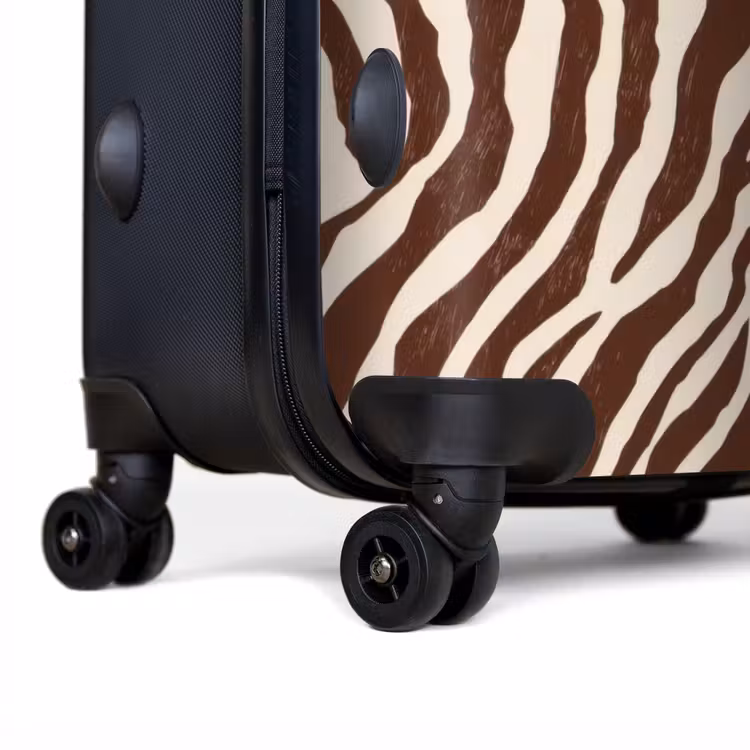 Zebra - Patroon - Zwart - Wit NBS - Handbagage koffer - Volwassenen Unisex middel -achterkant