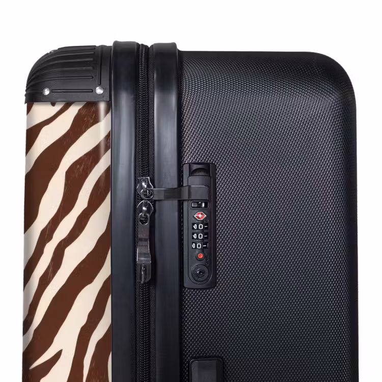 Zebra - Patroon - Zwart - Wit NBS - Handbagage koffer - Volwassenen Unisex middel -binnenkant