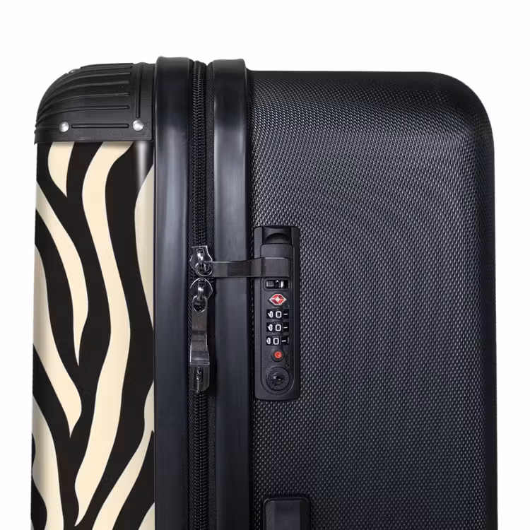 Zebra - Print - Klassiek - Zwart NBS - Handbagage koffer - Volwassenen Unisex middel -binnenkant