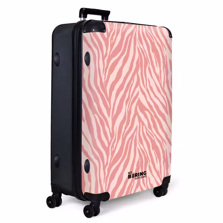Zebra - Print - Roze NBS - Handbagage koffer - Volwassenen Unisex middel -productfoto_3d