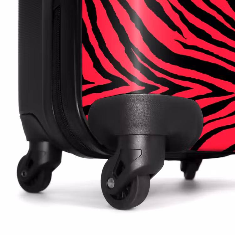 Zebrastrepen in zwart op felroze achtergrond NBS - Handbagage koffer - Volwassenen Unisex middel -wiel