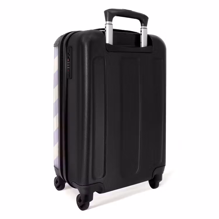 Zigzag patroon in paars en wit NBS - Handbagage koffer - Unisex middel -achterkant
