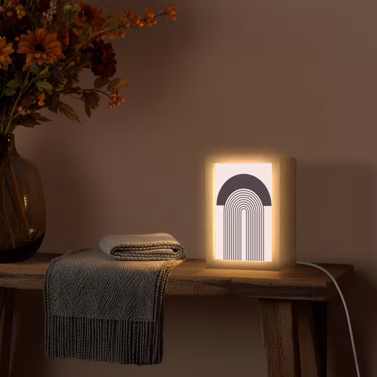 Table Lamp - Abstract - Arch - Modern - Abstract - Boog - Modern Light Box met kabel (Tafellamp) klein