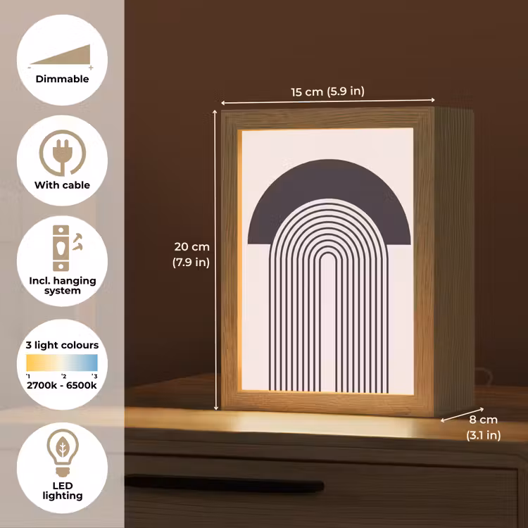 Table Lamp - Abstract - Arch - Modern - Abstract - Boog - Modern Light Box met kabel (Tafellamp) klein