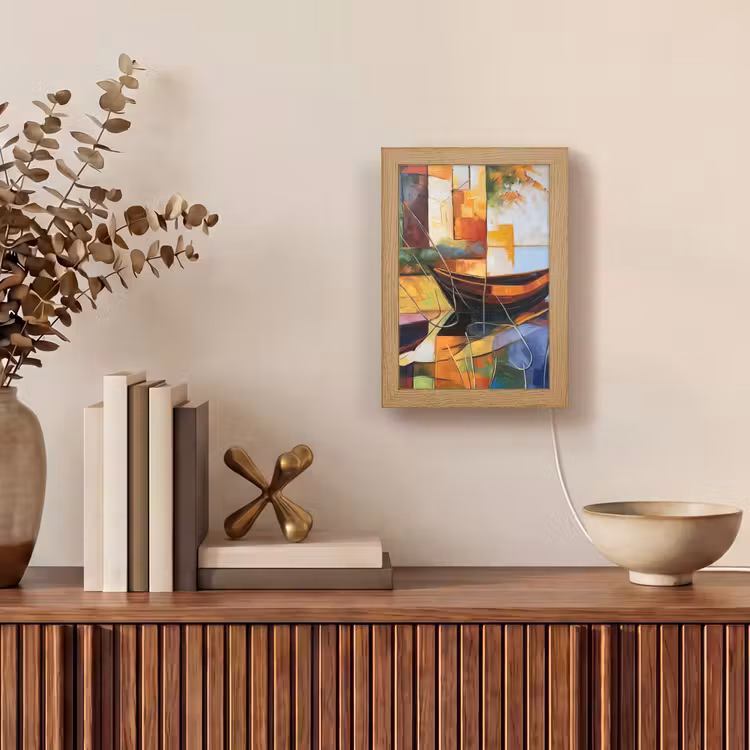 Abstract - Kunst - Boot - Kleuren Light Box met kabel (Tafellamp) klein -sfeer2