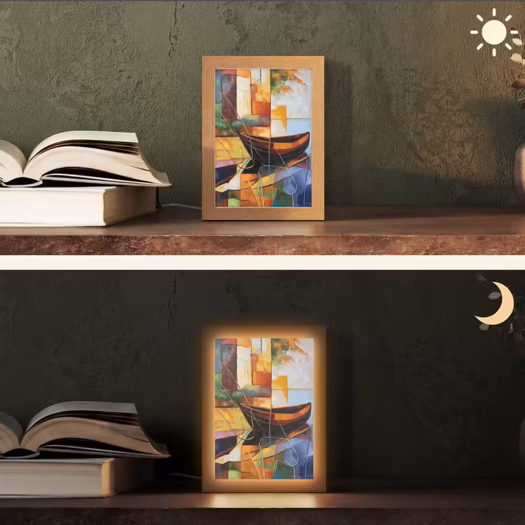 Abstract - Kunst - Boot - Kleuren Light Box met kabel (Tafellamp) klein -sfeer3