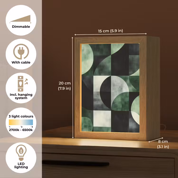 Abstract - Groen - Vormen Light Box met kabel (Tafellamp) klein -USP_EN
