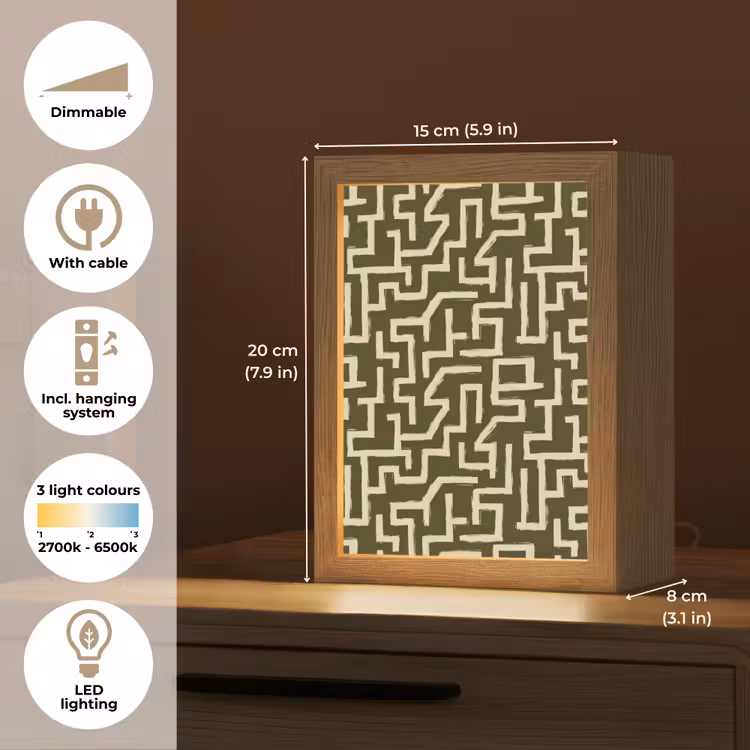 Abstract - Lijnen - Groen Light Box met kabel (Tafellamp) klein 925 -USP_EN