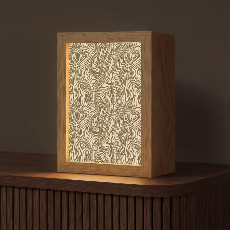 Abstract - Marmer - Groen Light Box met kabel (Tafellamp) klein 925 -z3d_website