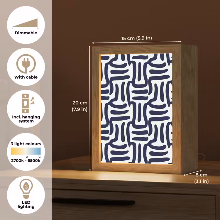 Abstract - Modern - Blauw Light Box met kabel (Tafellamp) klein 925 -USP_EN