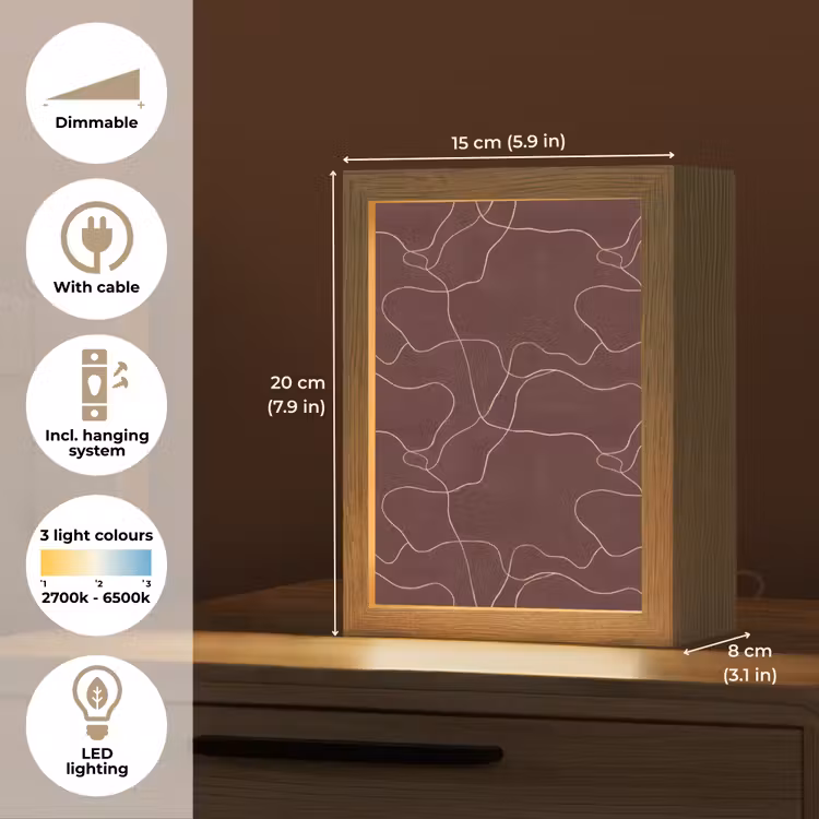 Abstract - Modern - Bruin Light Box met kabel (Tafellamp) klein 925 -USP_EN