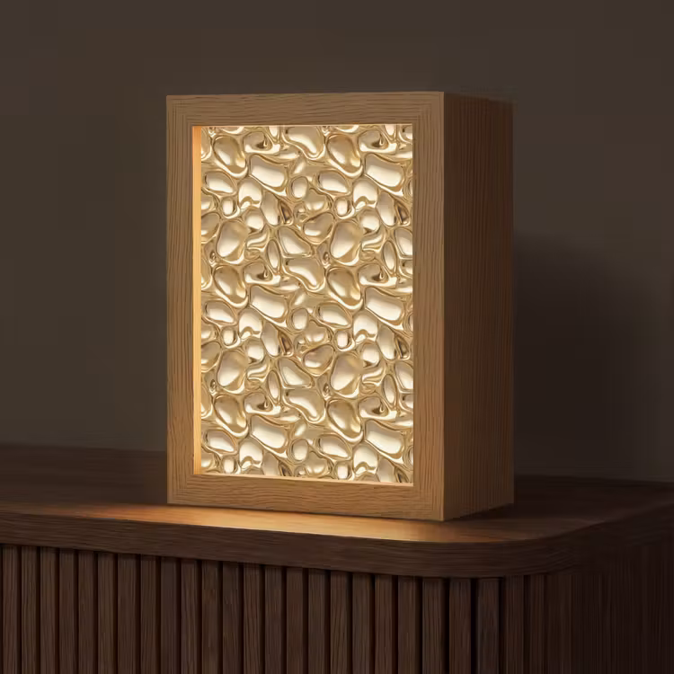 Abstract - Modern - Goud Light Box met kabel (Tafellamp) klein 925 -z3d_website