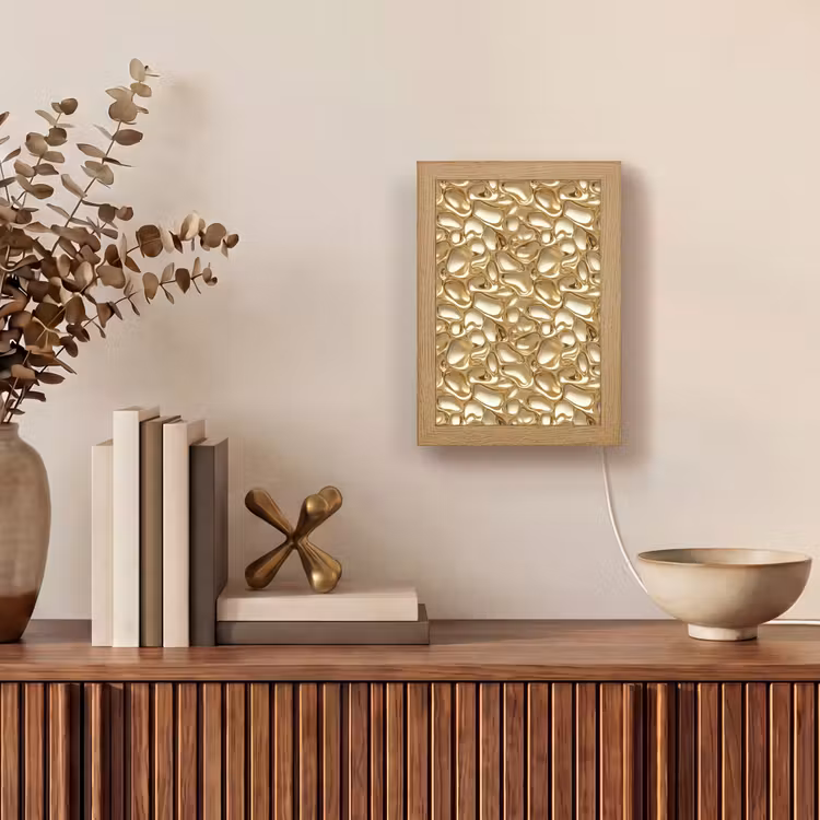 Abstract - Modern - Goud Light Box met kabel (Tafellamp) klein 925 -sfeer2