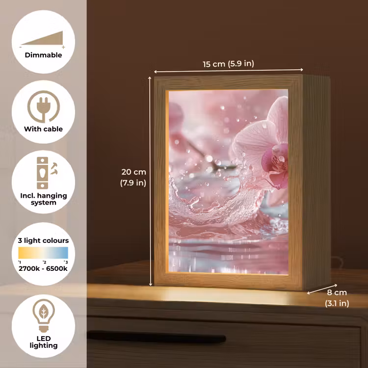 Abstract - Modern - Water - Orchidee Light Box met kabel (Tafellamp) klein -USP_EN