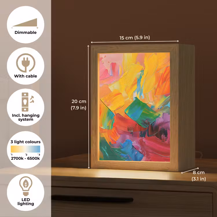 Abstract - Verflook - Modern - Kleurrijk Light Box met kabel (Tafellamp) klein -USP_EN