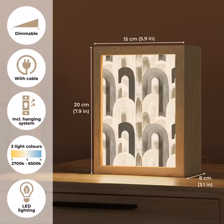 Abstract - Patroon - Bogen Light Box met kabel (Tafellamp) klein 925 -USP_EN