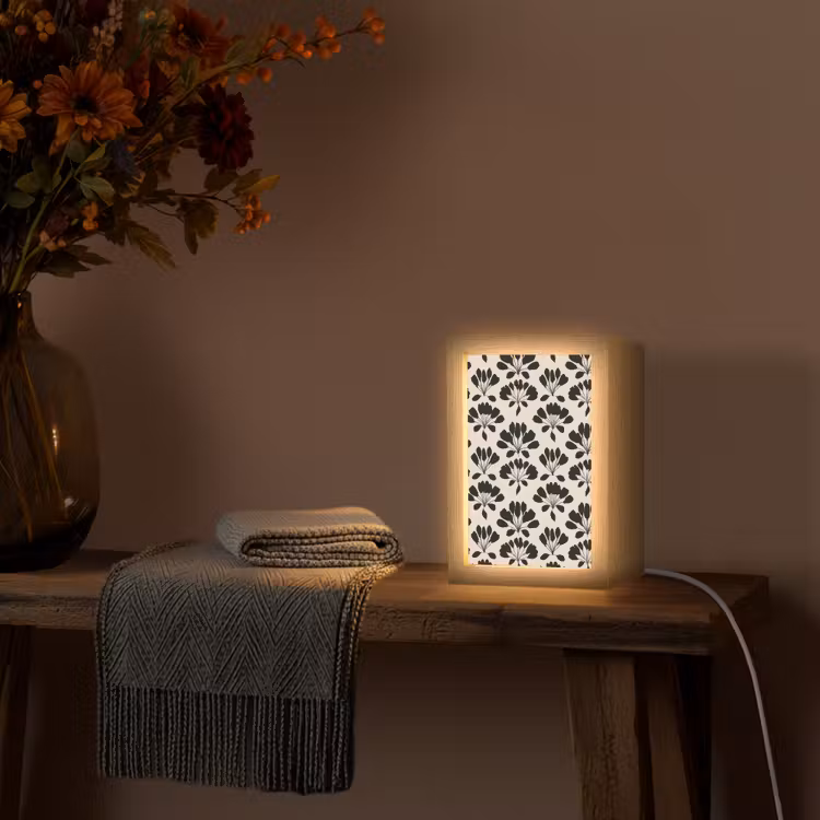 Abstract - Patroon - Zwart Light Box met kabel (Tafellamp) klein 925 -sfeer4