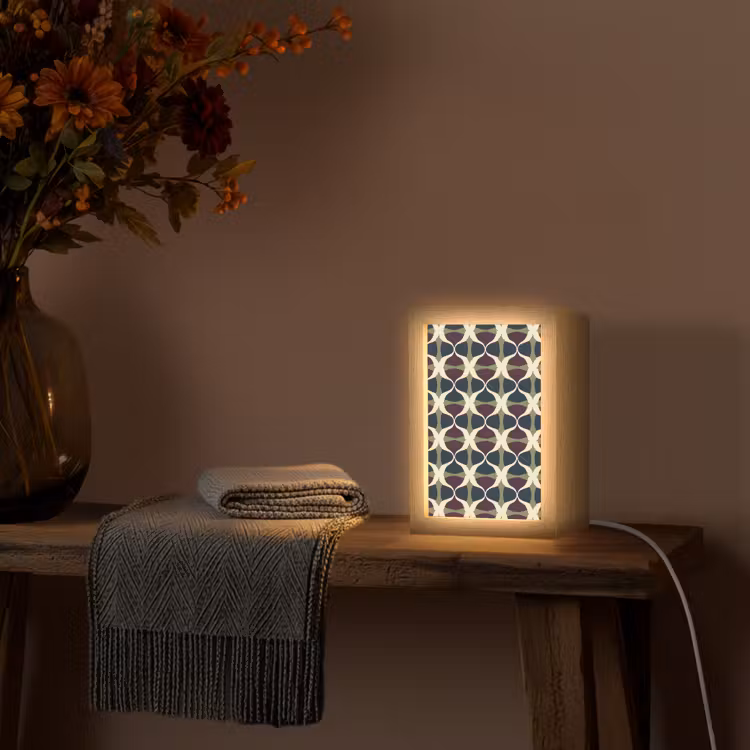 Abstract - Retro - Kleurrijk Light Box met kabel (Tafellamp) klein 925 -sfeer4