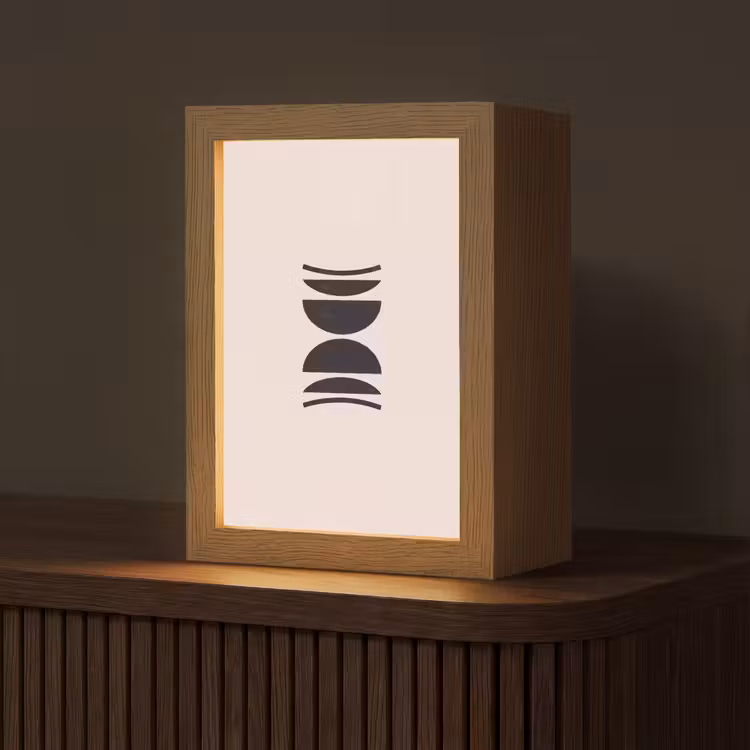 Table Lamp - Abstract - Shapes - Black - Abstract - Vormen - Zwart Light Box met kabel (Tafellamp) klein