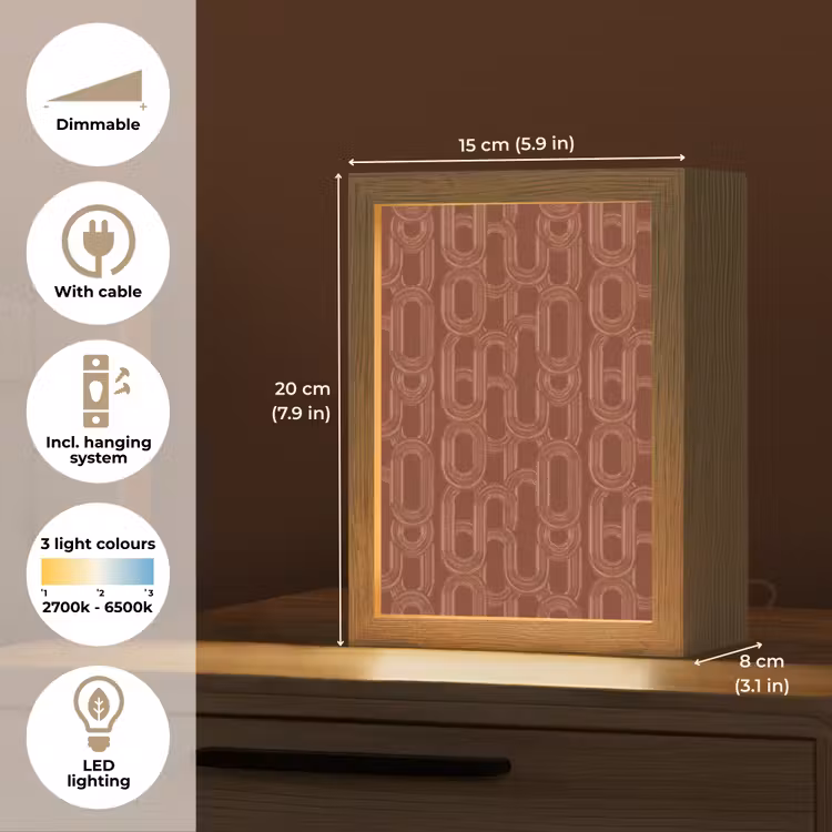 Abstract - Textuur - Bruin Light Box met kabel (Tafellamp) klein 925 -USP_EN