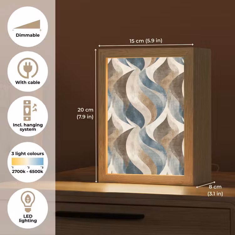 Abstract - Golven - Kleurrijk Light Box met kabel (Tafellamp) klein 925 -USP_EN