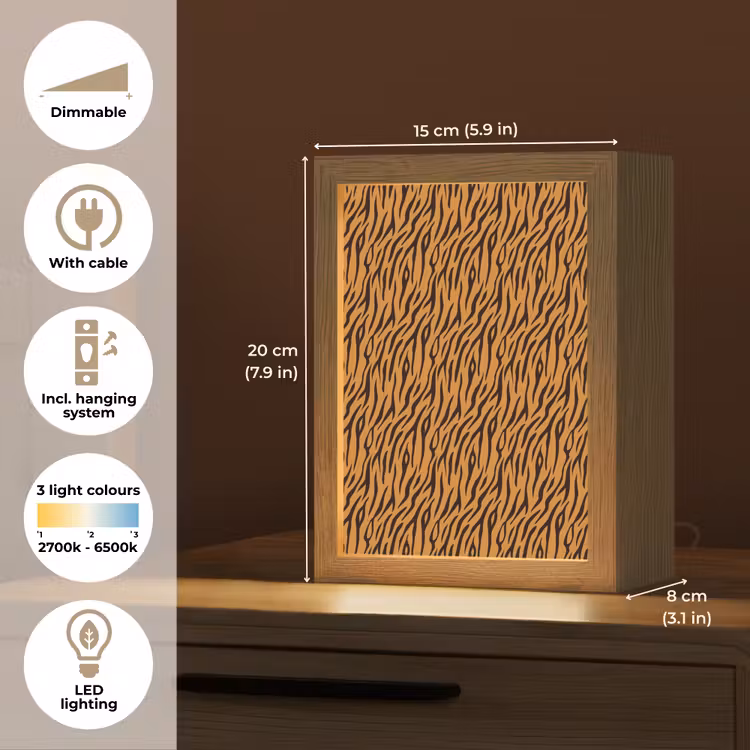 Dier - Oranje - Tijger Light Box met kabel (Tafellamp) klein 925 -USP_EN