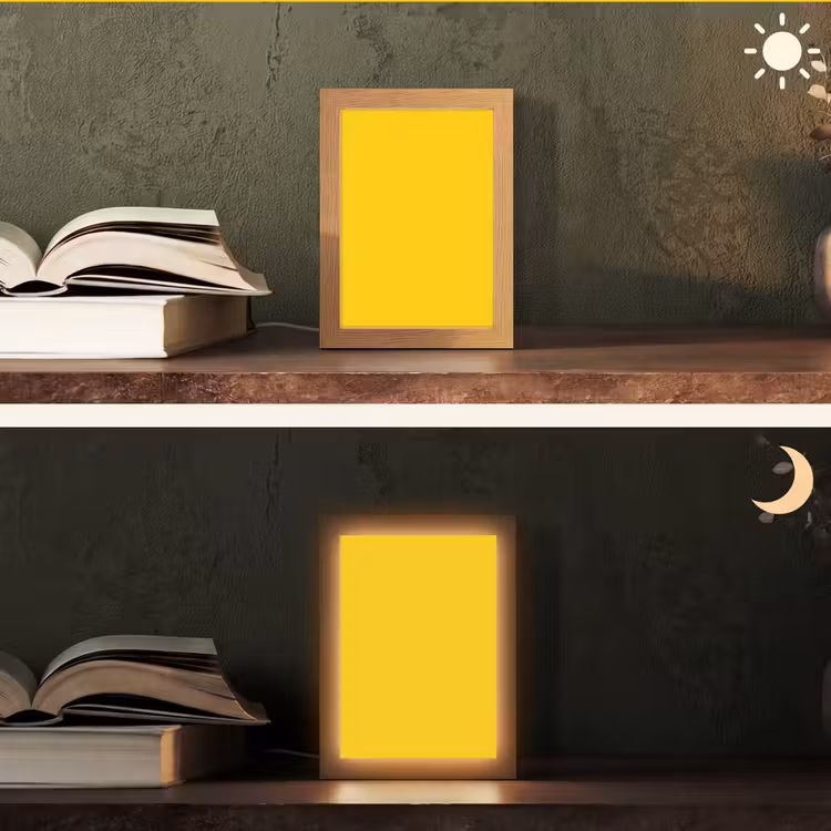 Antique - Gold - Geel Light Box met kabel (Tafellamp) klein 925 -sfeer3
