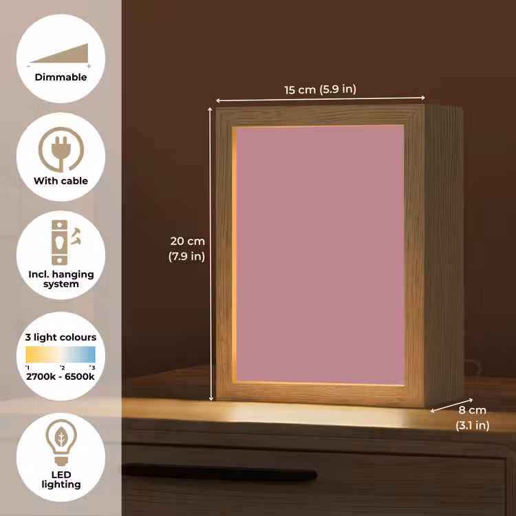 Antique - Mauve - Roze Light Box met kabel (Tafellamp) klein 925 -USP_EN
