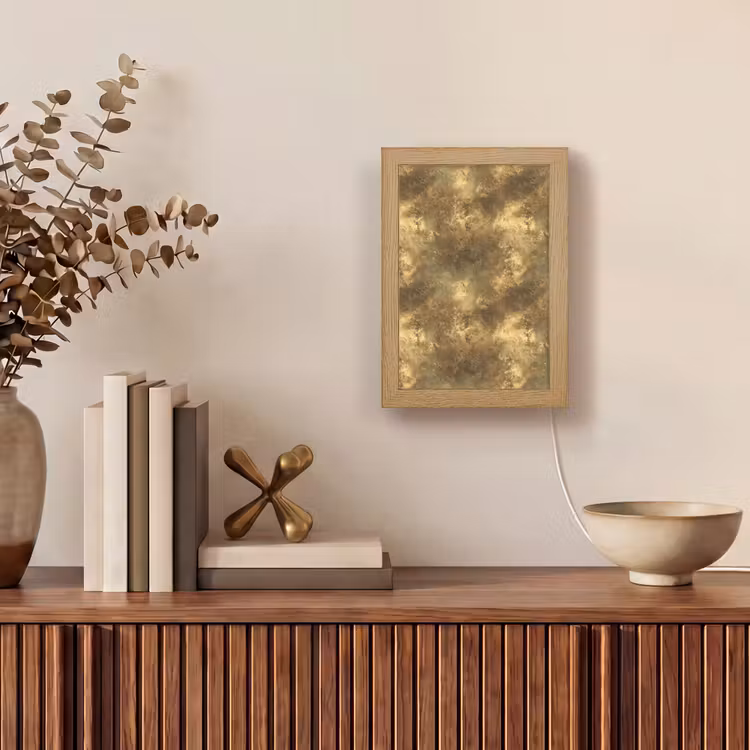 Antiek - Metaallook - Goud Light Box met kabel (Tafellamp) klein 925 -sfeer2