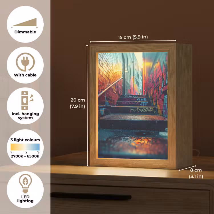 Architectuur - Neon - Trap - Graffiti Light Box met kabel (Tafellamp) klein -USP_EN