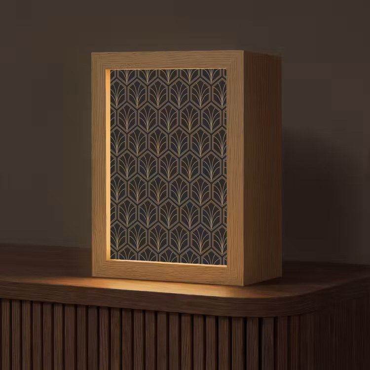 Pijlvorm - Waaier - Goud Light Box met kabel (Tafellamp) klein 925 -z3d_website