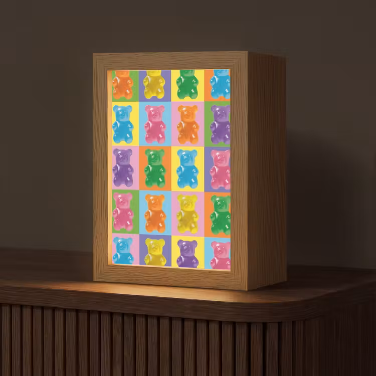 Art- Snoep - Kleurrijk Light Box met kabel (Tafellamp) klein -z3d_website