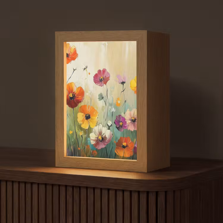 Kunst - Bloemen - Lente - Natuur Light Box met kabel (Tafellamp) klein -z3d_website