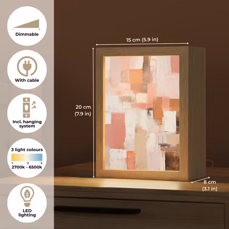 Kunst - Roze - Abstract Light Box met kabel (Tafellamp) klein -USP_EN