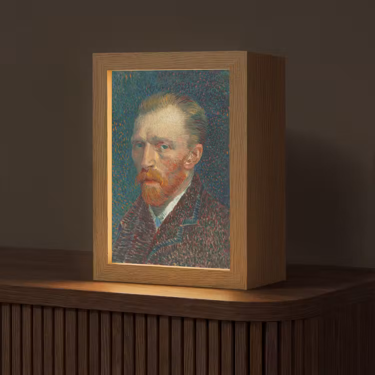 Kunst - Van Gogh - Oude meesters - Zelfportret Light Box met kabel (Tafellamp) klein -z3d_website
