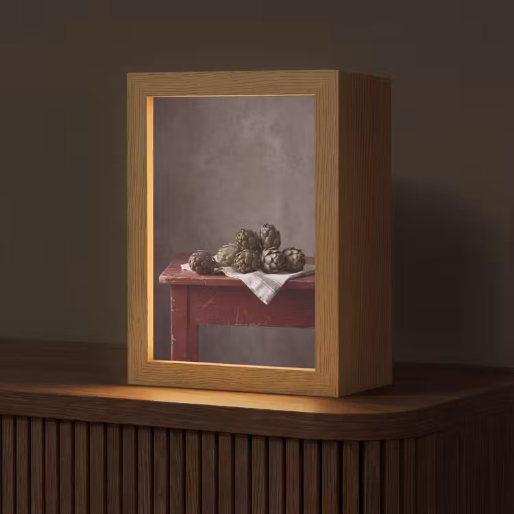 Table Lamp - Artichoke - Food - Rustic - Artisjok - Eten - Rustiek Light Box met kabel (Tafellamp) klein